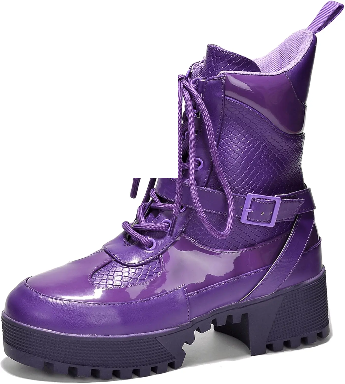 Combat Ankle Boots (Hot Rod) Purple - Tophatter Daily Deals