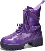 Combat Ankle Boots (Hot Rod) Purple - Tophatter Daily Deals
