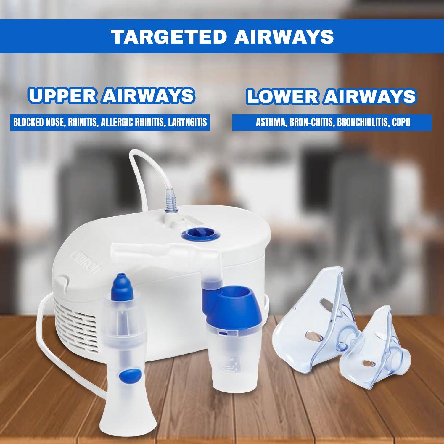 Home Nebulizer Machine - 2-in-1 Nebuliser with Nasal Shower | Treat Respiratory Conditions Like Asthma | Provides Allergy, Cough and Cold Symptom Relief at Home Health Care - Tophatter Daily Deals
