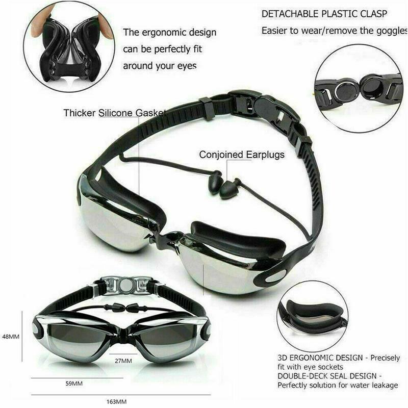 Best Adult Swimming Goggles - Swimming Goggles Water Glasses, No Leaking, Anti Fog, UV Protection Free Storage Case, Nose Clip Summer & Swimming - Tophatter Daily Deals