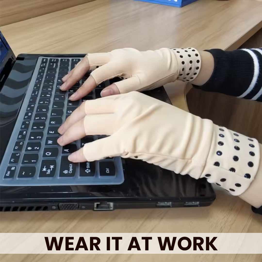 Magnetic Arthritis Gloves – Compression Gloves for Hand & Wrist Support for Pain Relief (Pair) Gloves - Tophatter Daily Deals