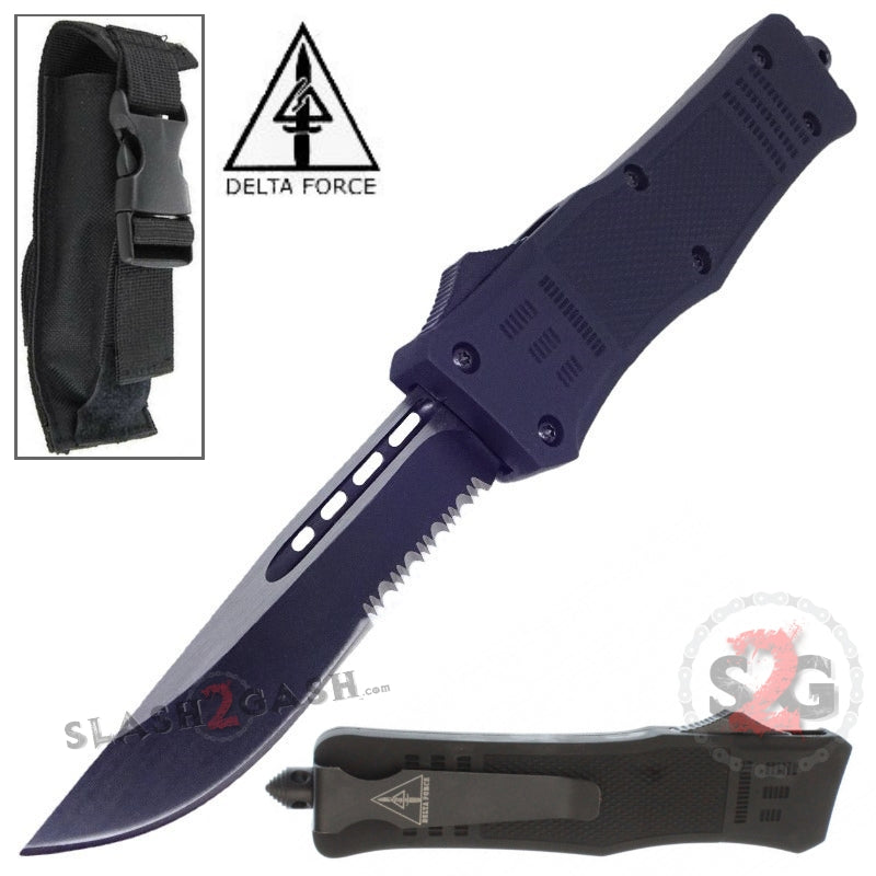 Commando D/A OTF Automatic Knife Black S2G Tactical - Drop Serrated Single Edge Serrated Knife-OTF - Tophatter Daily Deals