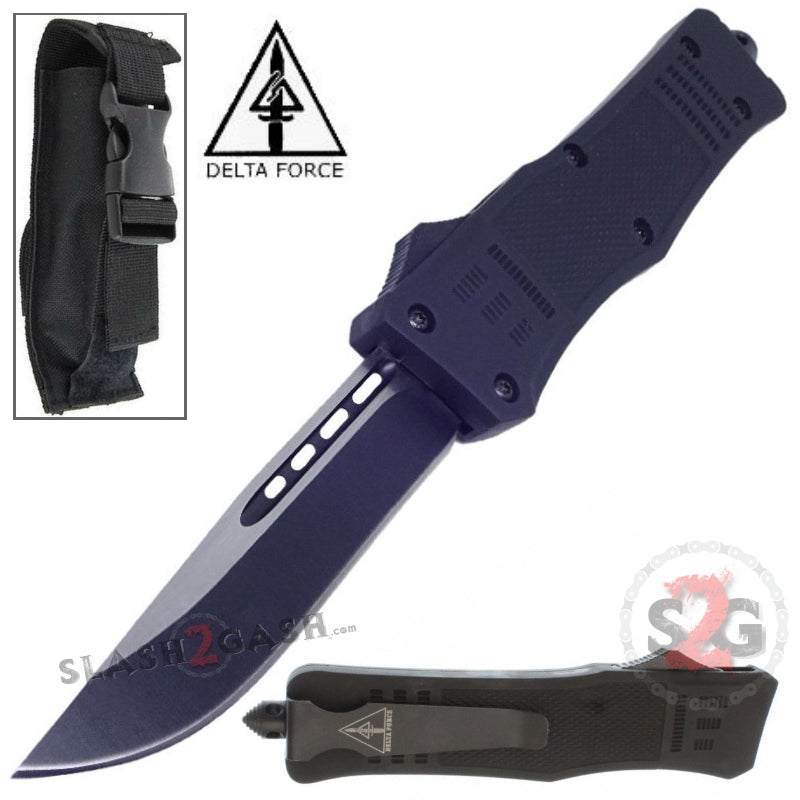 Commando D/A OTF Automatic Knife Black S2G Tactical - Drop Serrated Single Edge Plain Knife-OTF - Tophatter Daily Deals