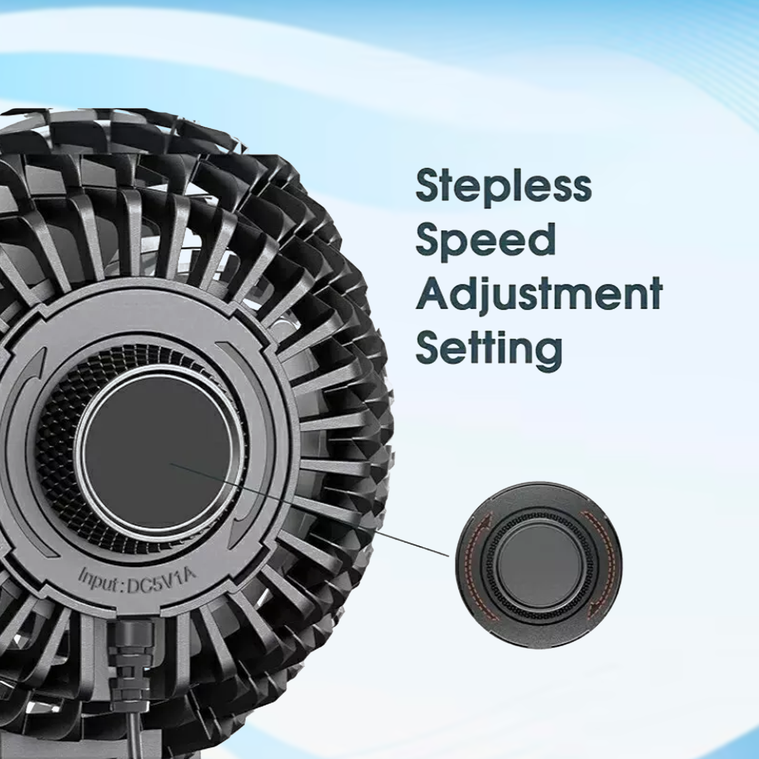 USB Desk Fan - Silent Powerful with 360°Rotatable Stepless Mini Desk Fan Electronic - Tophatter Daily Deals