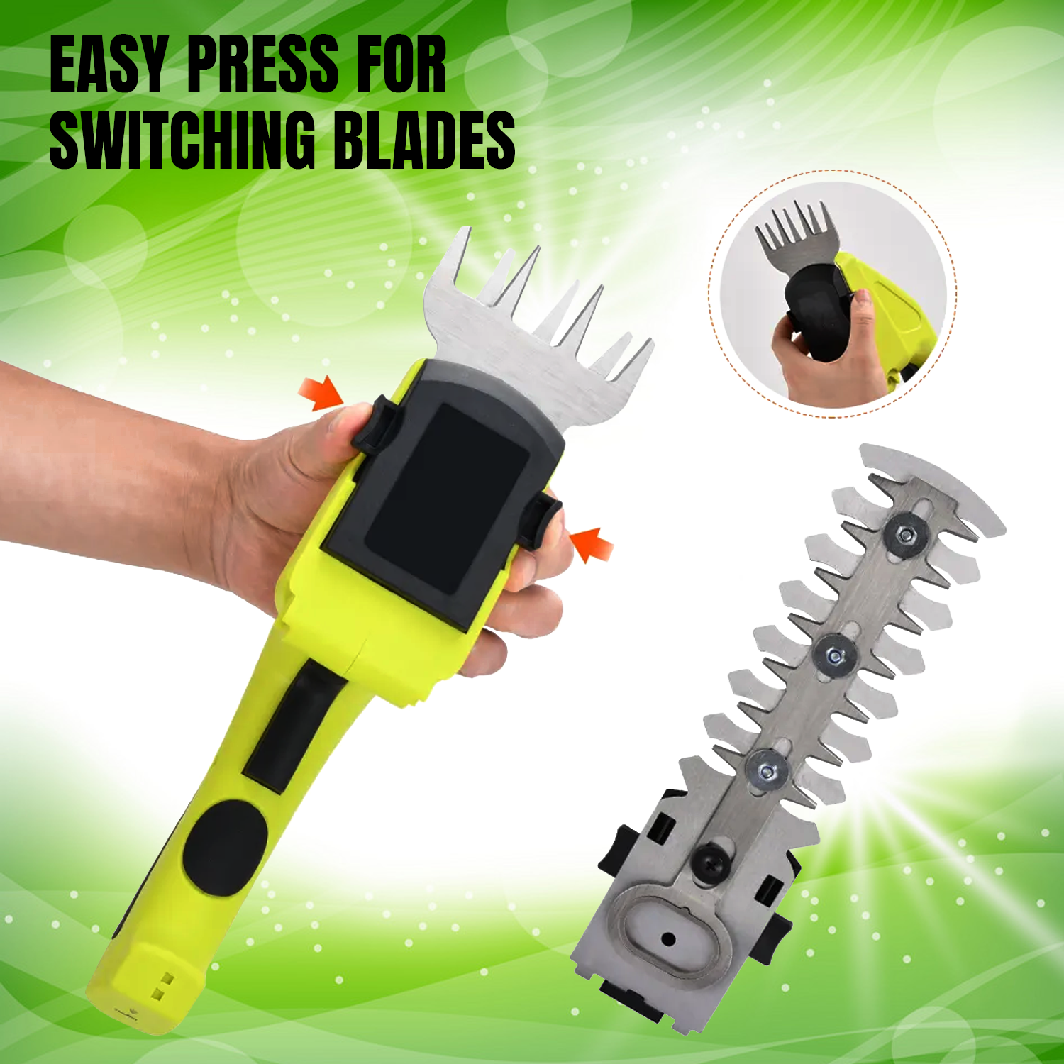 Hedge Trimmer Cutter – Cordless 3.6V Handheld Electric Shrub and Grass Cutter with Charger Accessories - Tophatter Daily Deals
