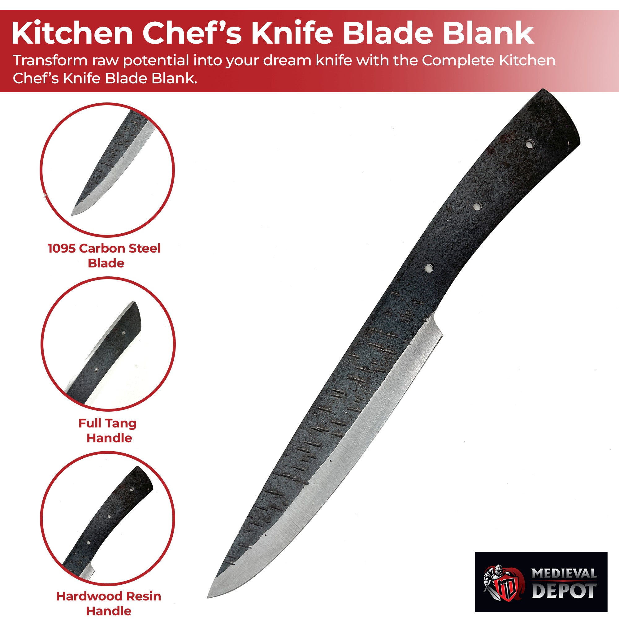 Chef's Kitchen Knife Blade Blank Kitchen Knife - Tophatter Daily Deals