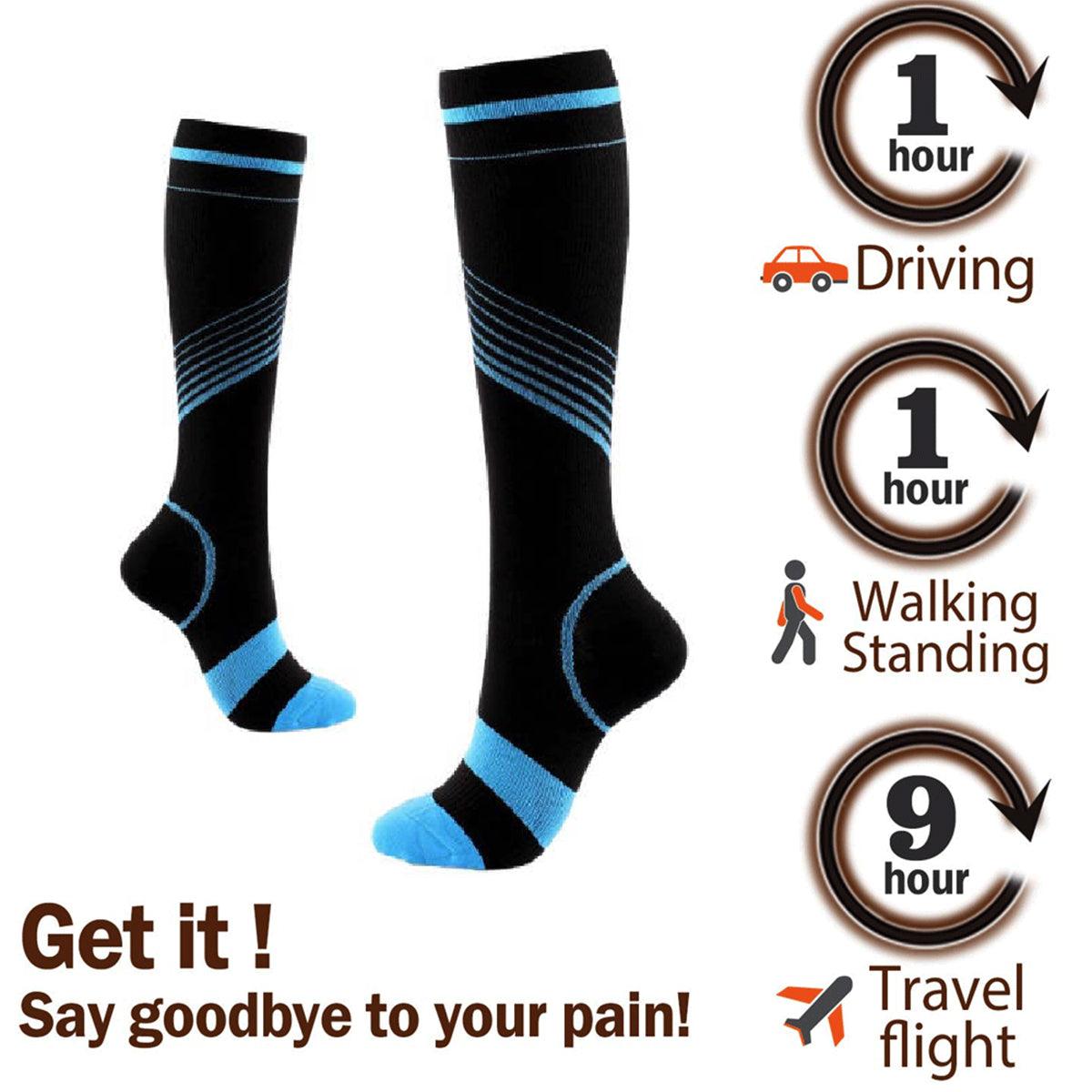 Best Compression Socks UK - Full Leg Sock For Men & Women Exercise & Fitness - Tophatter Daily Deals
