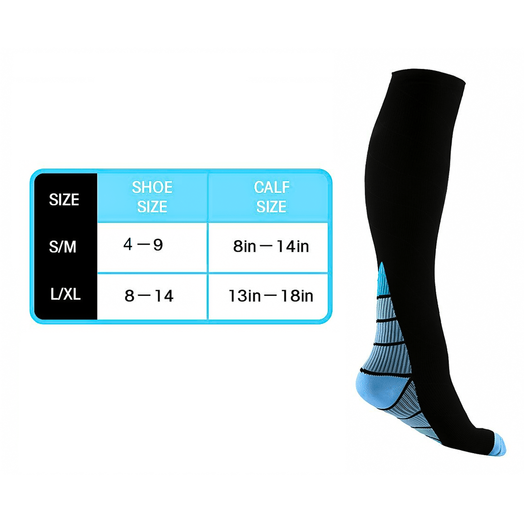 Long Compression Socks - Compression Socks Men & Women Varicose Veins Anti-Fatigue Flight Travel Running Exercise & Fitness - Tophatter Daily Deals