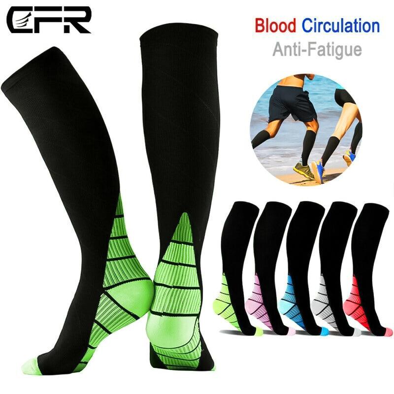 Long Compression Socks - Compression Socks Men & Women Varicose Veins Anti-Fatigue Flight Travel Running Exercise & Fitness - Tophatter Daily Deals