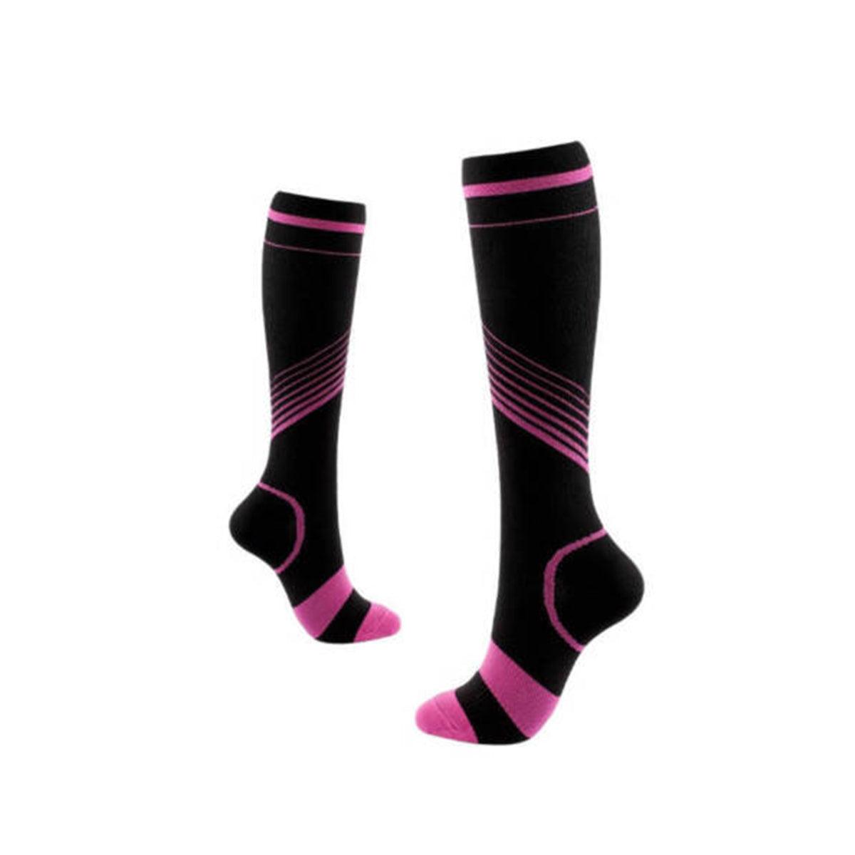Best Compression Socks UK - Full Leg Sock For Men & Women Pink Exercise & Fitness - Tophatter Daily Deals