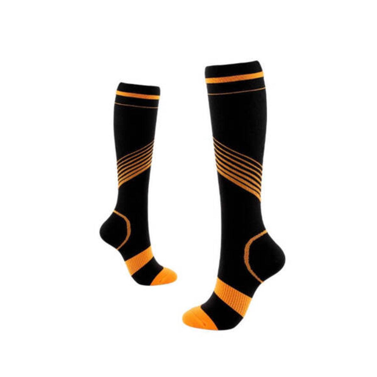 Best Compression Socks UK - Full Leg Sock For Men & Women Orange Exercise & Fitness - Tophatter Daily Deals