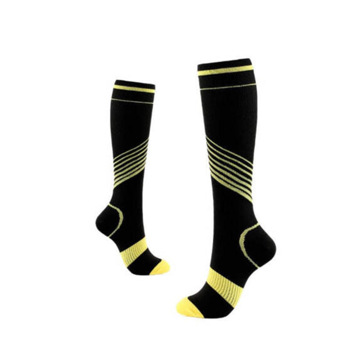 Best Compression Socks UK - Full Leg Sock For Men & Women Yellow Exercise & Fitness - Tophatter Daily Deals