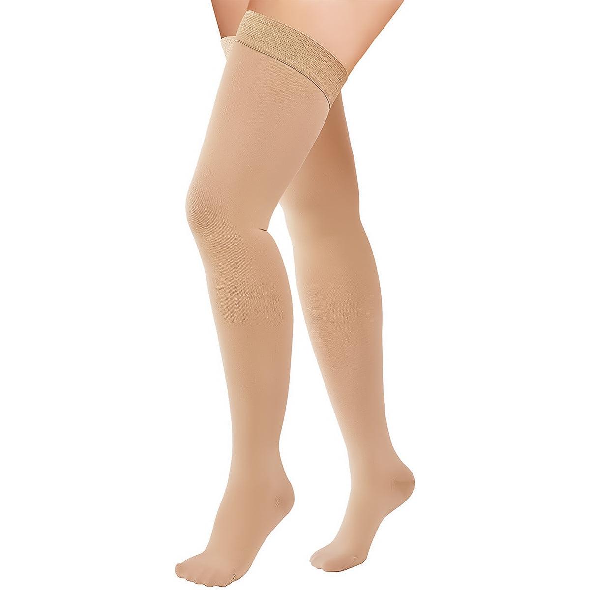 Medical Compression Stockings UK - Support Stockings 20-30 mmHg Graduated Support Socks Relief Calf Men Women Beige Health Care - Tophatter Daily Deals