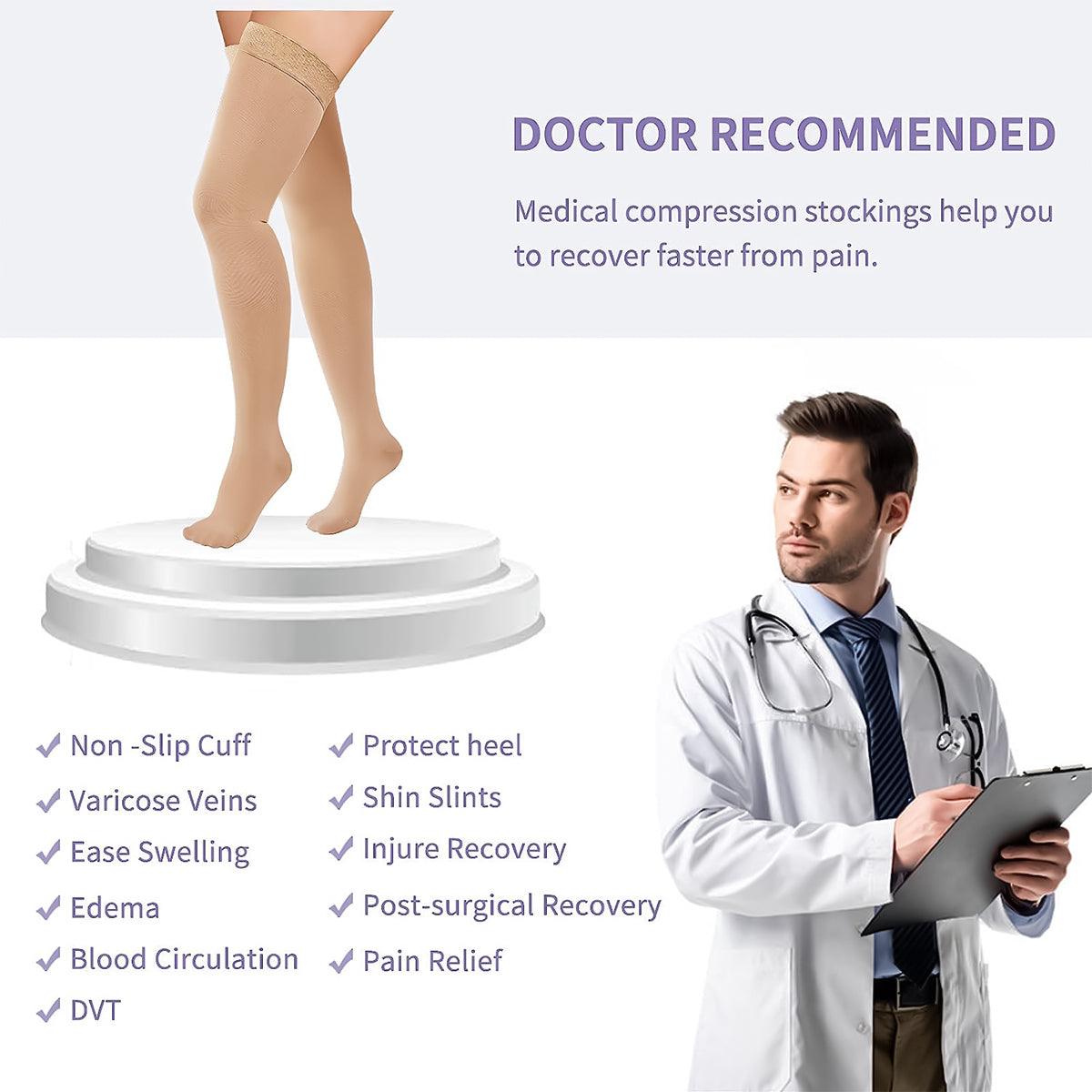Medical Compression Stockings UK - Support Stockings 20-30 mmHg Graduated Support Socks Relief Calf Men Women Health Care - Tophatter Daily Deals