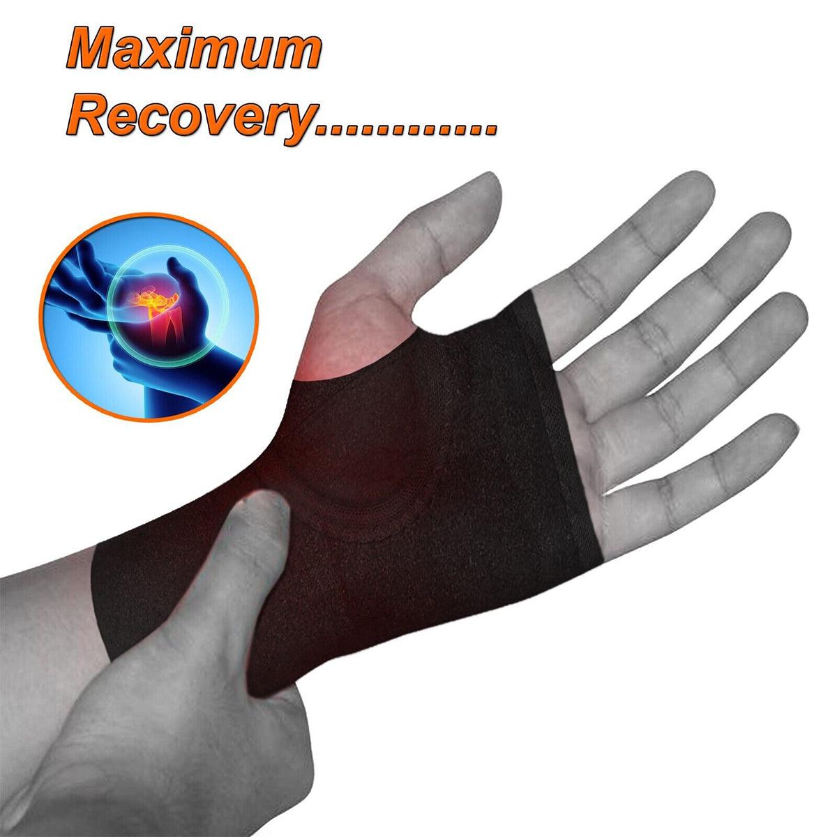 Compression Wrapping Wrist - Wrist Brace Support Adjustable Carpal Tunnel Splint Arthritis Pain Straps Left Hand Exercise & Fitness - Tophatter Daily Deals