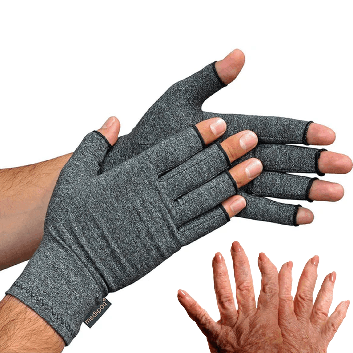 Compression Gloves for Arthritis - Fingerless Pain Relief Arthritic Hands Rheumatoid Anti Arthritis Elastic Gloves Gloves - Tophatter Daily Deals