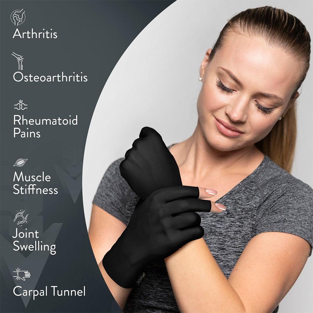 Compression Gloves for Arthritis - Fingerless Pain Relief Arthritic Hands Rheumatoid Anti Arthritis Elastic Gloves Gloves - Tophatter Daily Deals