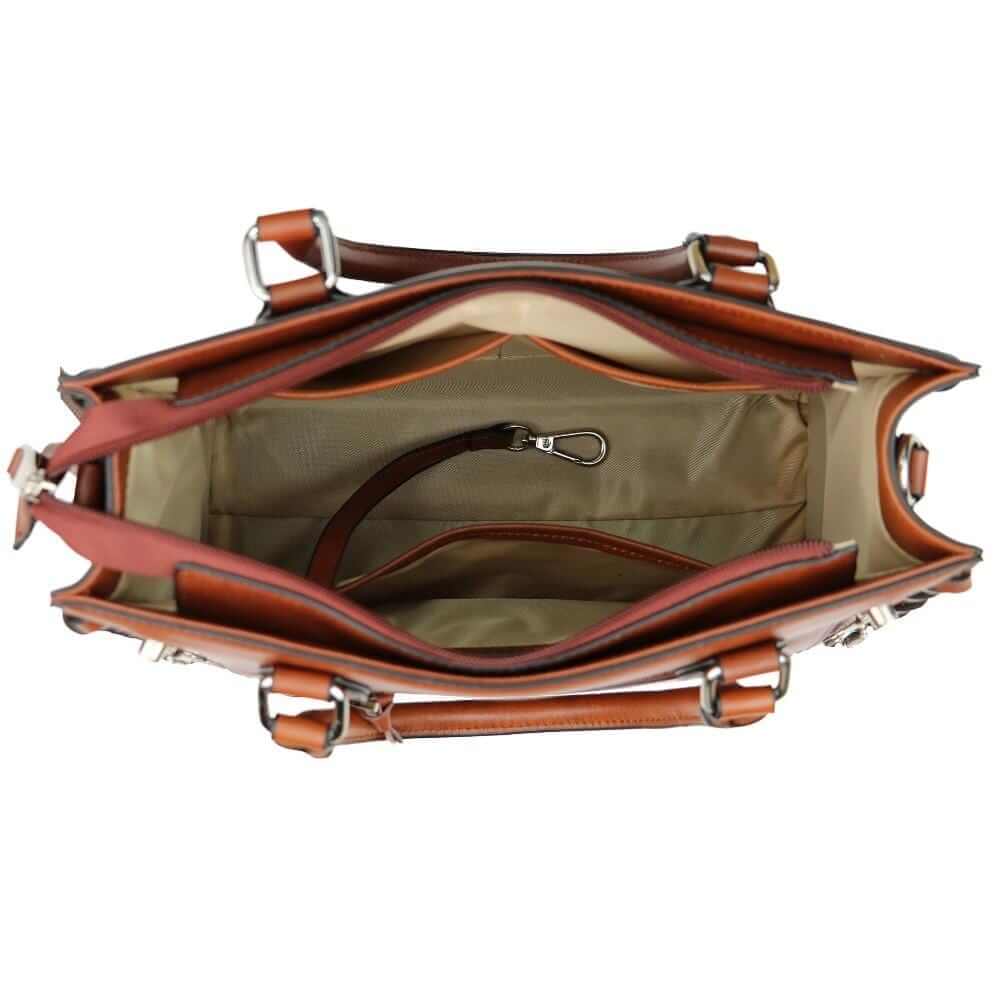 Concealed Carry Emma Leather Satchel Lockable CCW Bag Handgun Purses - Tophatter Daily Deals