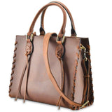 Concealed Carry Emma Leather Satchel Lockable CCW Bag Handgun Purses - Tophatter Daily Deals