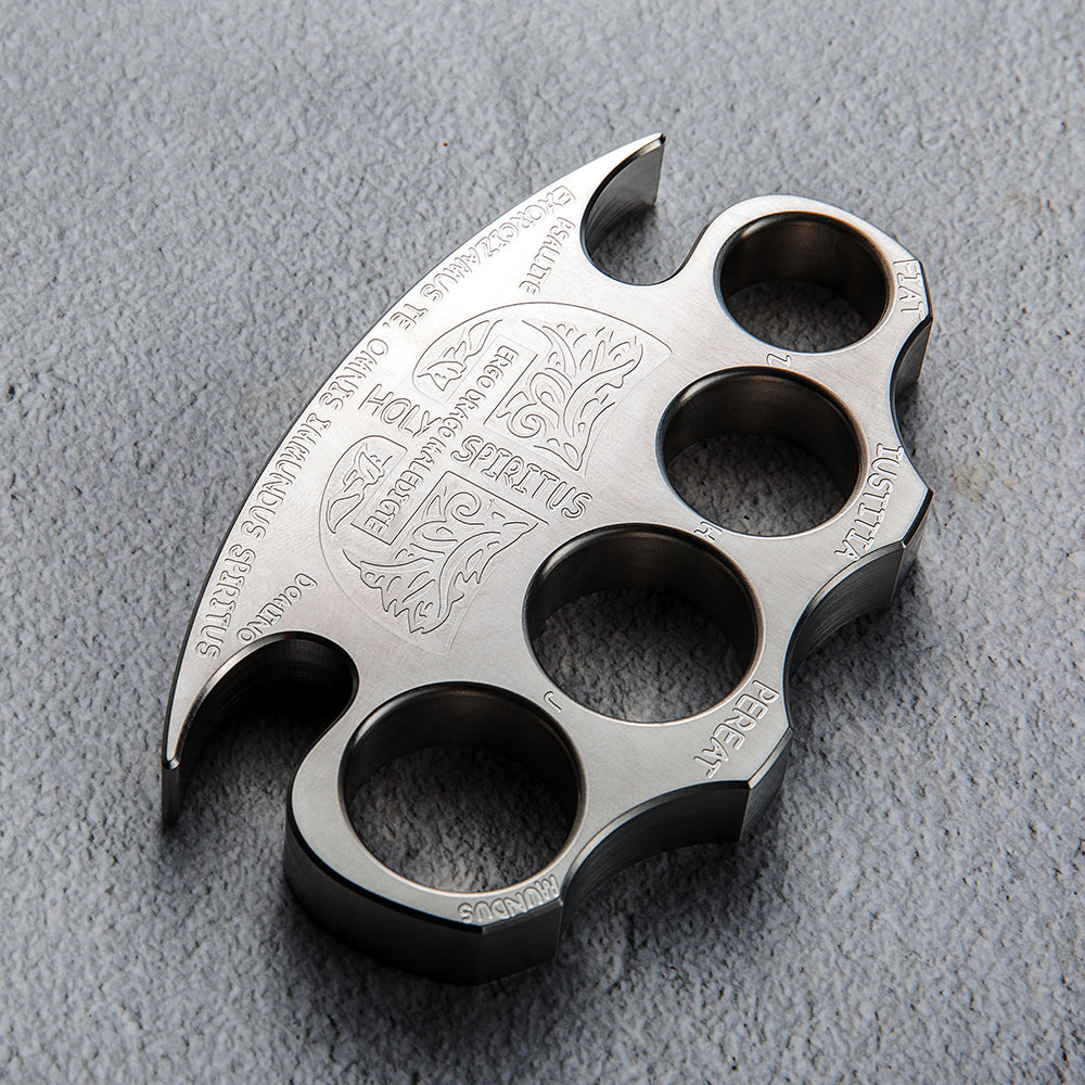 2024 New CNC Process Full Stainless Steel Constantine Holy Spiritus Brass Knuckles Paper Weight Brass Knuckles - Tophatter Daily Deals