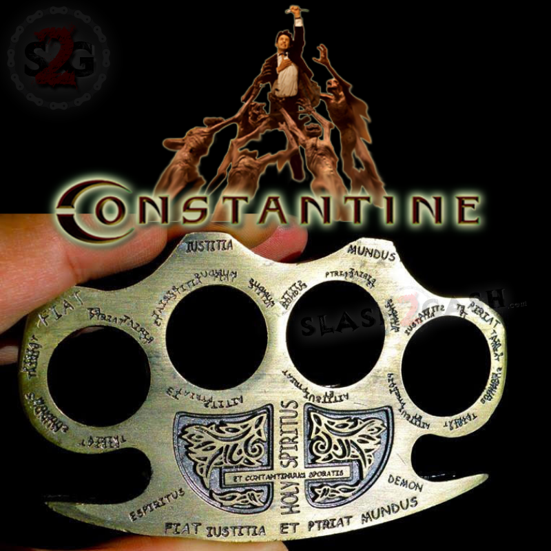 Constantine Brass Knuckles Holy Spiritus Paperweight - 6 colors Bronze Belt Buckle - Tophatter Daily Deals