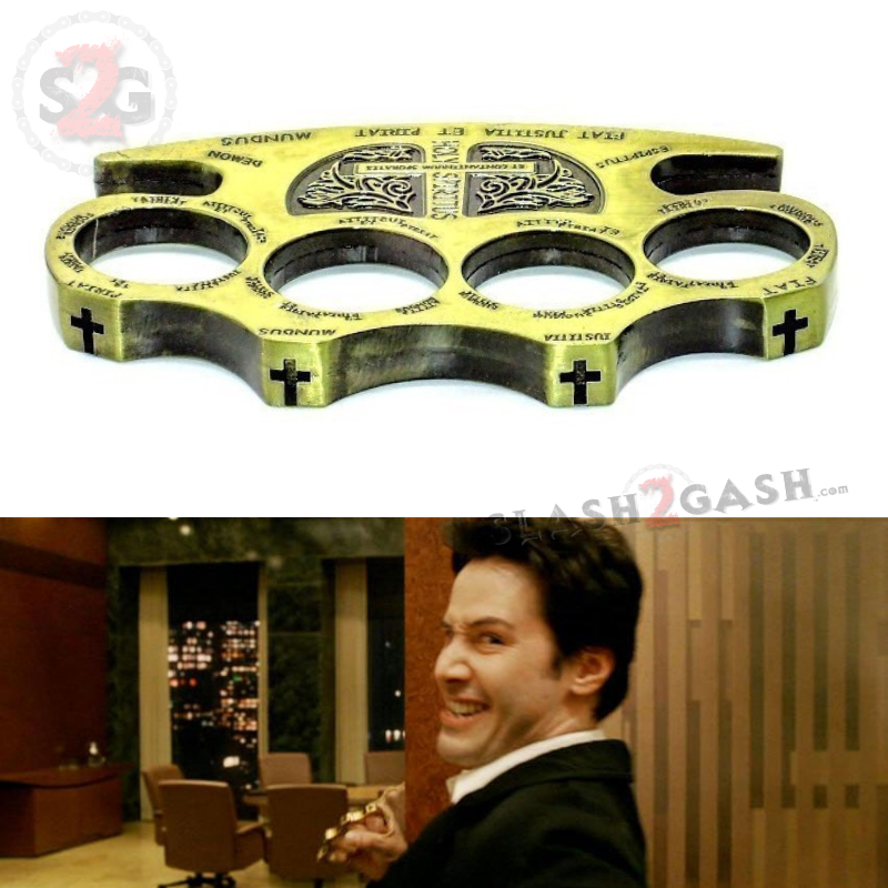 Constantine Brass Knuckles Holy Spiritus Paperweight - 6 colors Belt Buckle - Tophatter Daily Deals