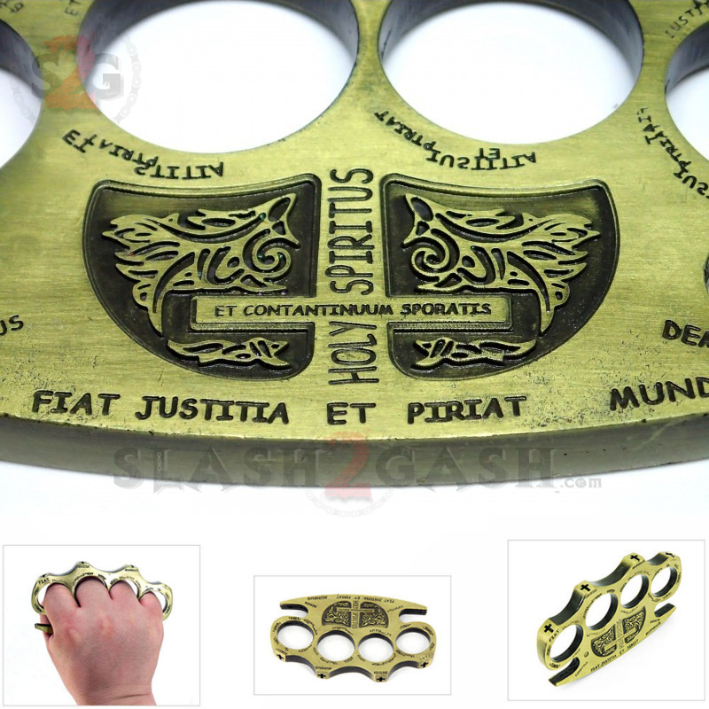Constantine Brass Knuckles Holy Spiritus Paperweight - Bronze Belt Buckle - Tophatter Daily Deals