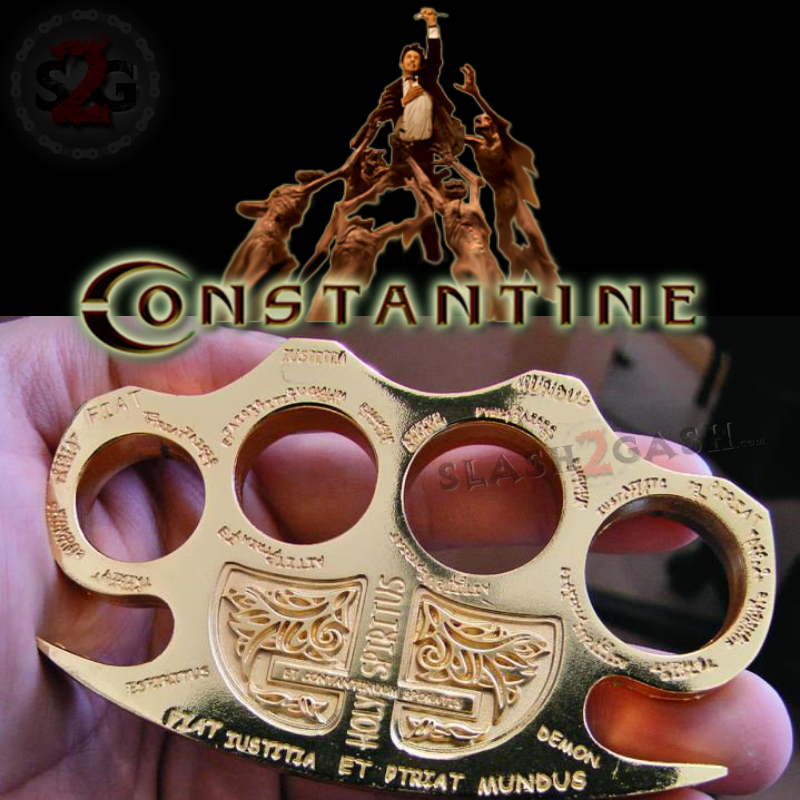 Constantine Brass Knuckles Holy Spiritus Paperweight - 6 colors Gold Belt Buckle - Tophatter Daily Deals