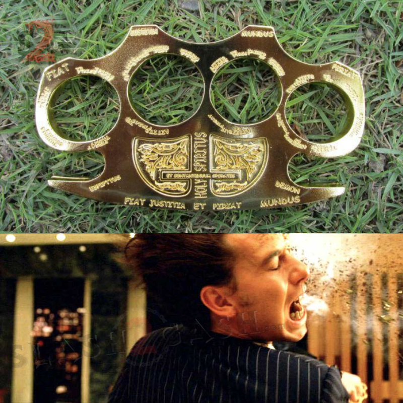 Constantine Brass Knuckles Holy Spiritus Paperweight - Gold Belt Buckle - Tophatter Daily Deals