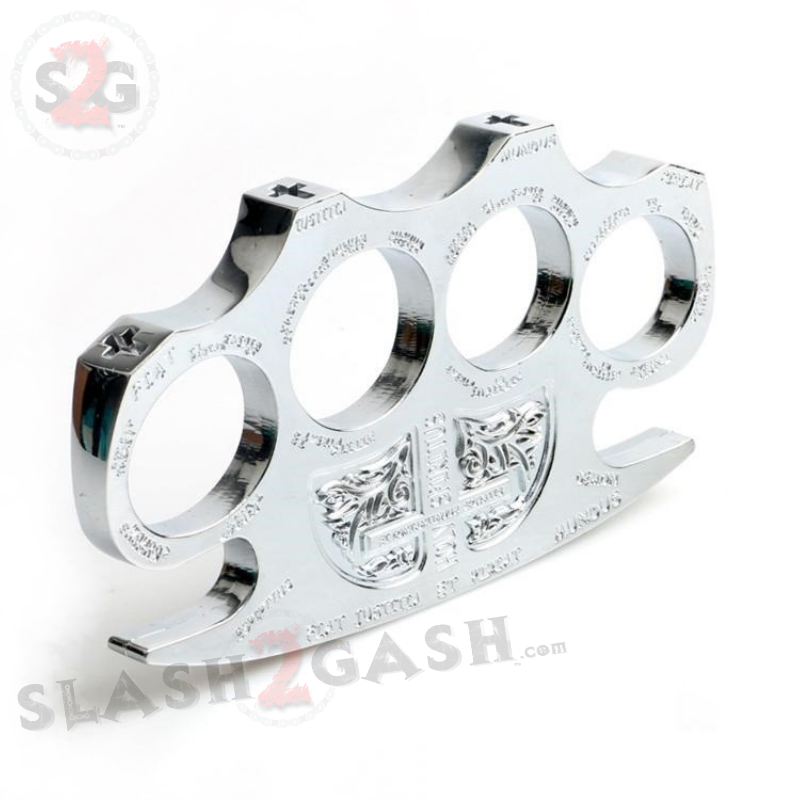 Constantine Brass Knuckles Holy Spiritus Paperweight - Silver Belt Buckle - Tophatter Daily Deals