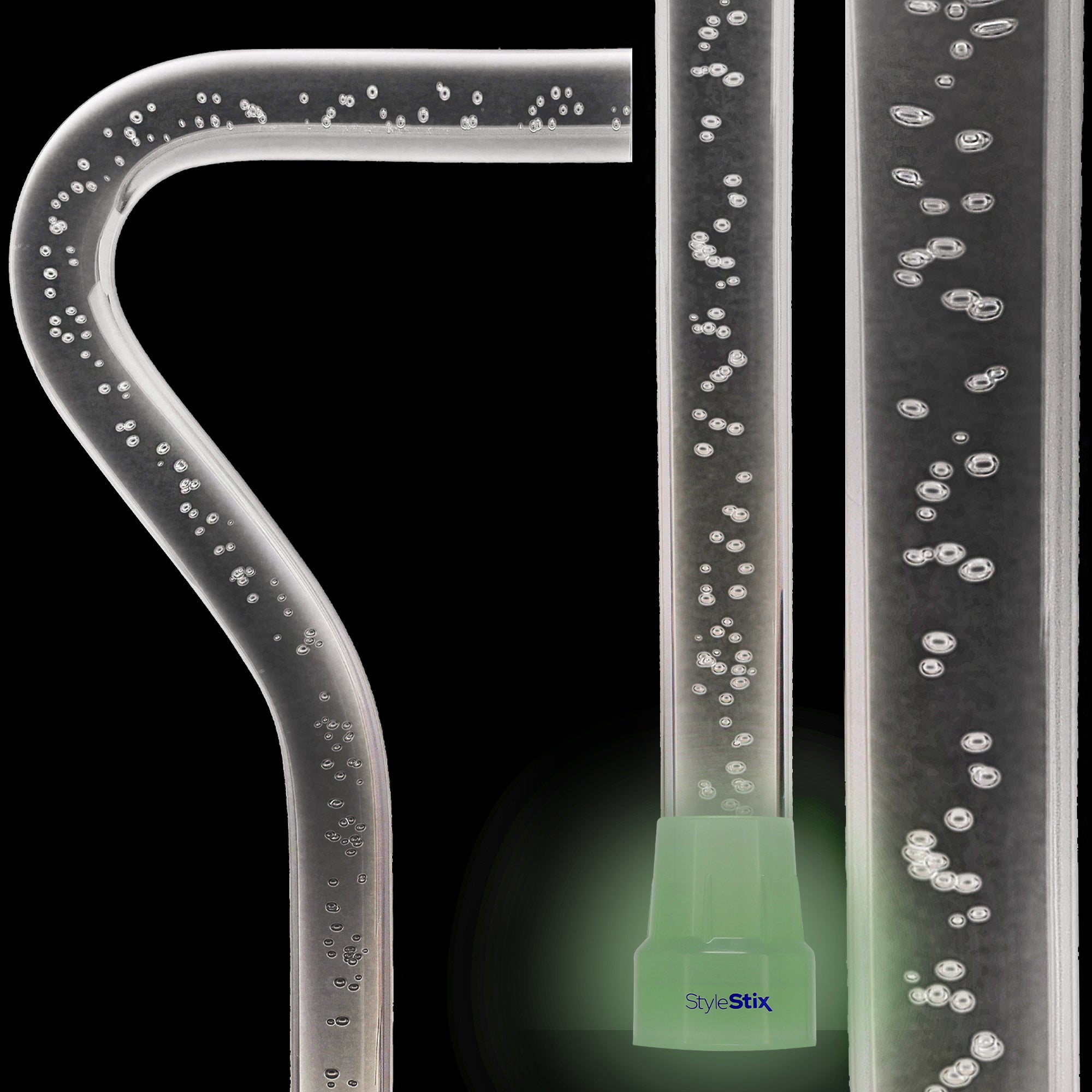 "Bubbles In Ice" - Exquisite Bubblé Elegance: A Translucent Crystal Shaft With Captivating Bubbles Clear Lucite Walking Canes - Tophatter Daily Deals