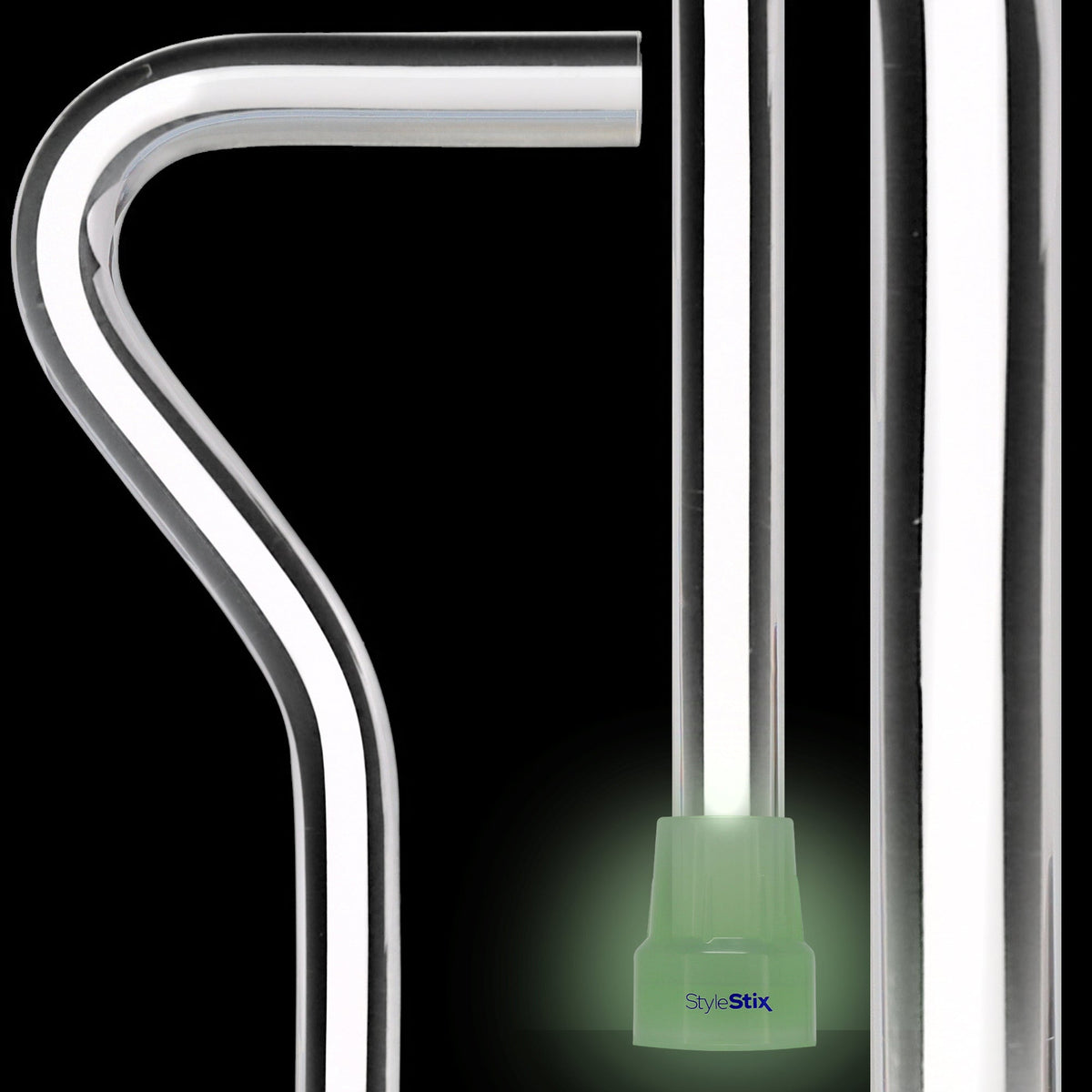 Porcelain In Ice Cane: White Line in Translucent Clear Shaft Clear Lucite Walking Canes - Tophatter Daily Deals