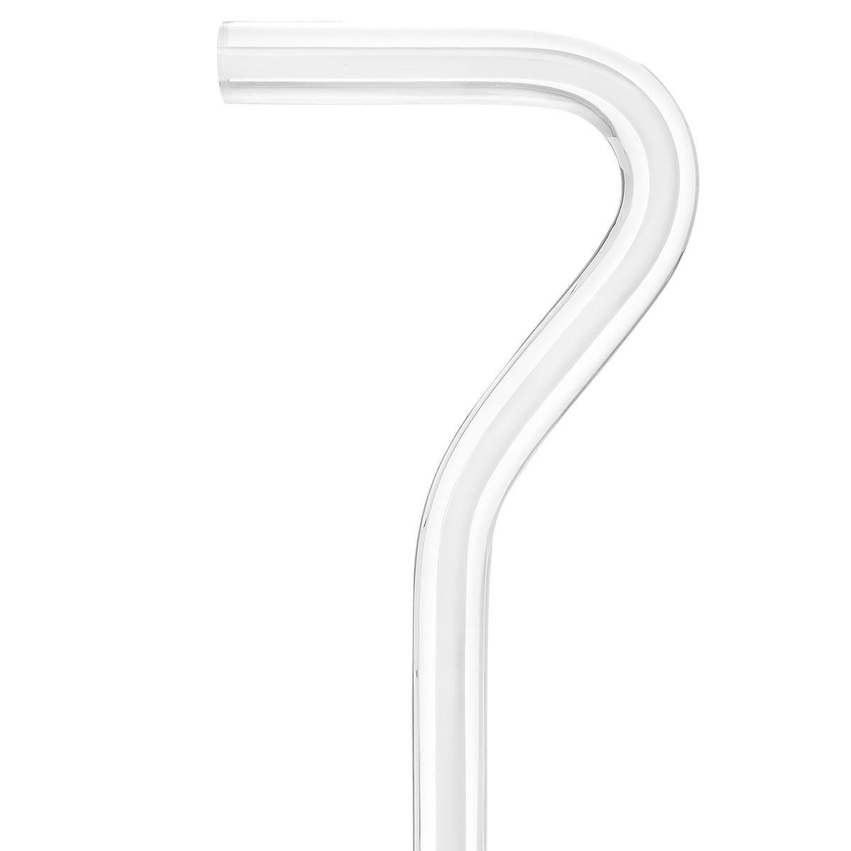 Porcelain In Ice Cane: White Line in Translucent Clear Shaft Clear Lucite Walking Canes - Tophatter Daily Deals