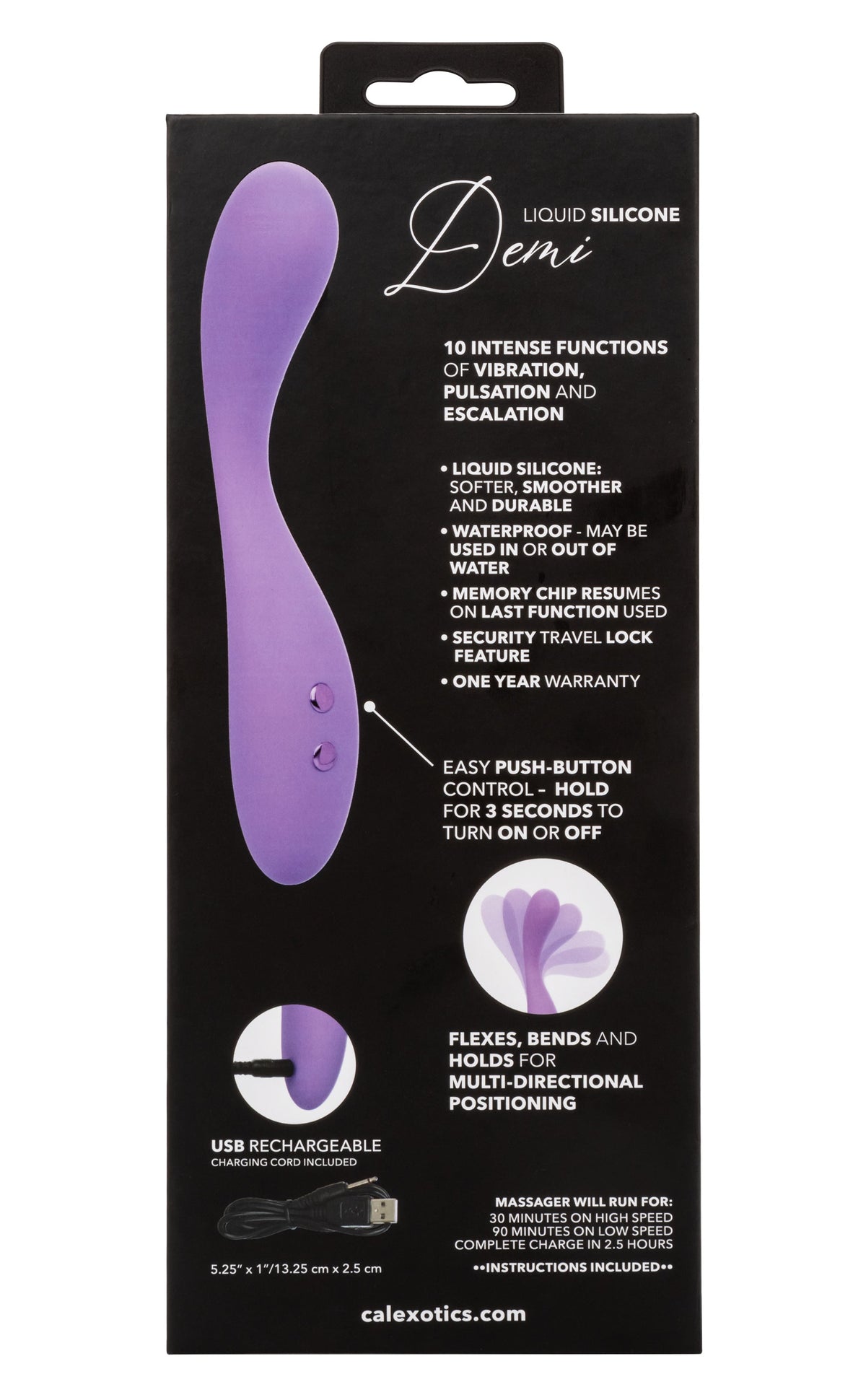 Contour Demi Purple Flexible Liquid Silicone Massager with 10 Vibration Functions and Waterproof Design > Vibrators > Standard Vibrators - Tophatter Daily Deals