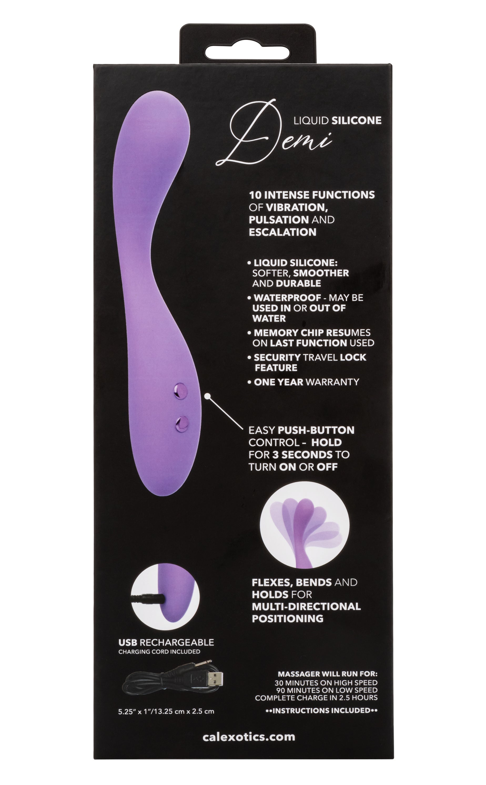 Contour Demi Purple Flexible Liquid Silicone Massager with 10 Vibration Functions and Waterproof Design > Vibrators > Standard Vibrators - Tophatter Daily Deals