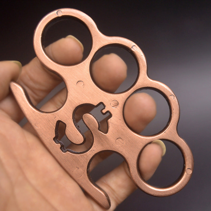 Control - Solid Brass Knuckles Duster For Self Defense Window Breaker EDC Supplies Rose Gold - Tophatter Daily Deals