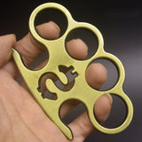 Control - Solid Brass Knuckles Duster For Self Defense Window Breaker EDC Supplies Brown - Tophatter Daily Deals