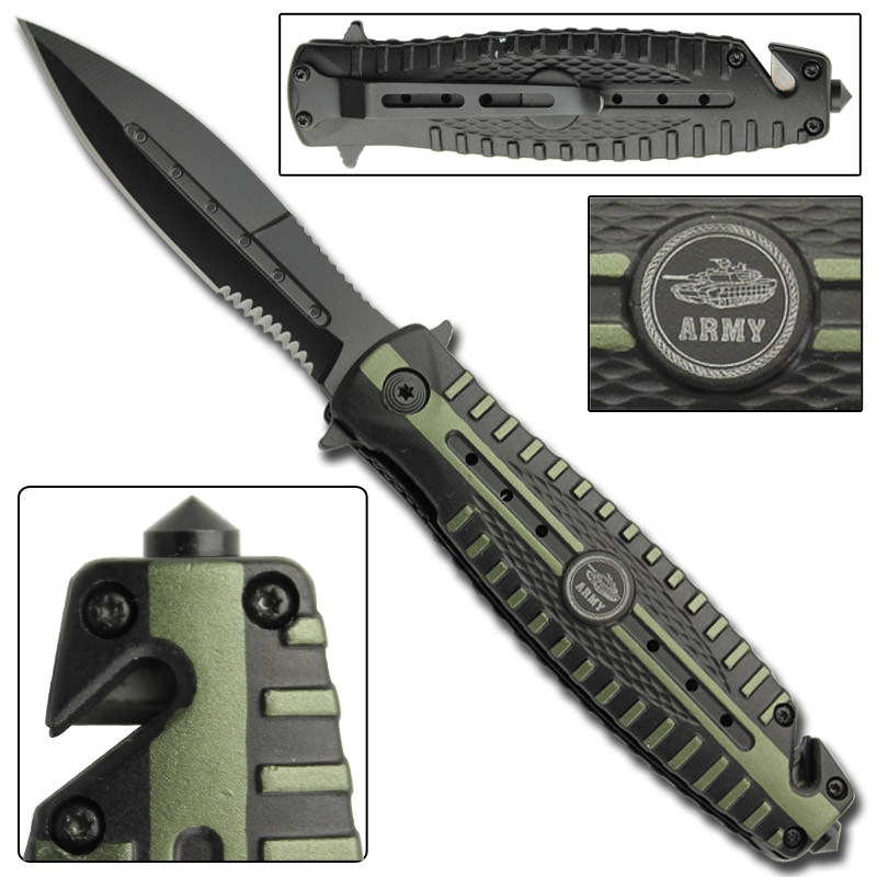 Convoy Spring Assist Army Tactical Rescue Knife Collectible Weapons - Tophatter Daily Deals