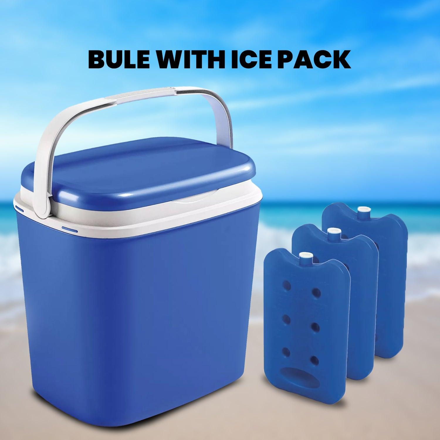 Portable Freezer Box - 27L Large Compact Leakproof Travel Insulated Cooler Cool Box Blue With Ice Pack - Tophatter Daily Deals