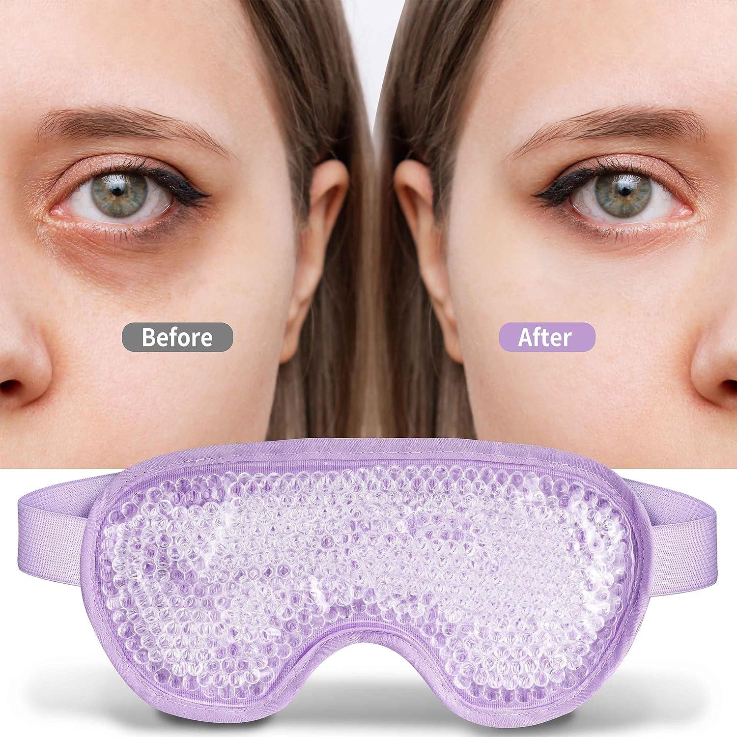 Cooling Gel Pads for Eyes - Cooling Gel Eye Mask for Puffy Eyes Dry Eyes Reusable Cold Eye Gel Mask Pad Personal Care - Tophatter Daily Deals