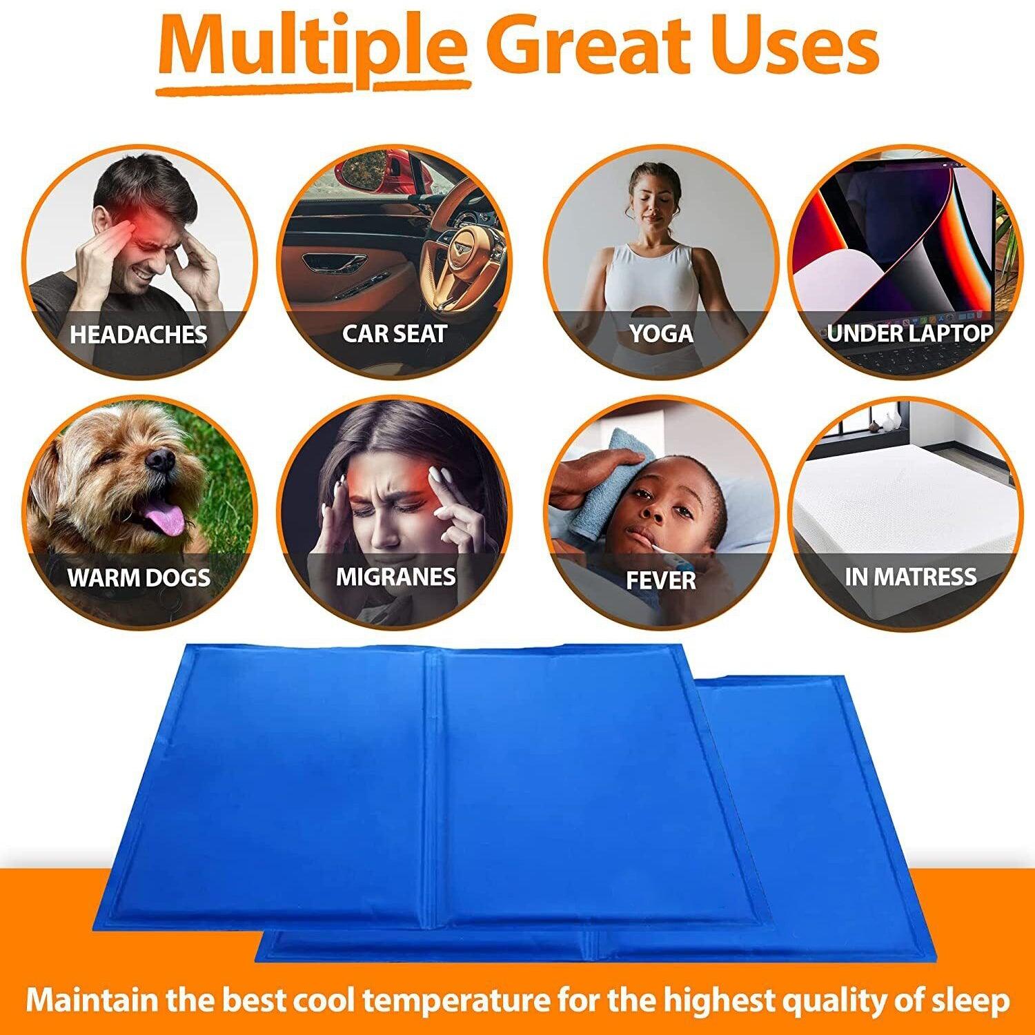 Cooling Pillows Uk - Cooling Gel Pillow Magic Pad Cooling Mat Laptop Cushion Yoga Pet Bed Dog UK Sleeping Pillow - Tophatter Daily Deals