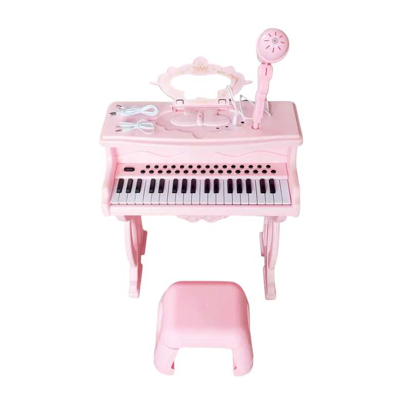 Pink Electronic Piano for Kids with Microphone Musical Instruments - Tophatter Daily Deals