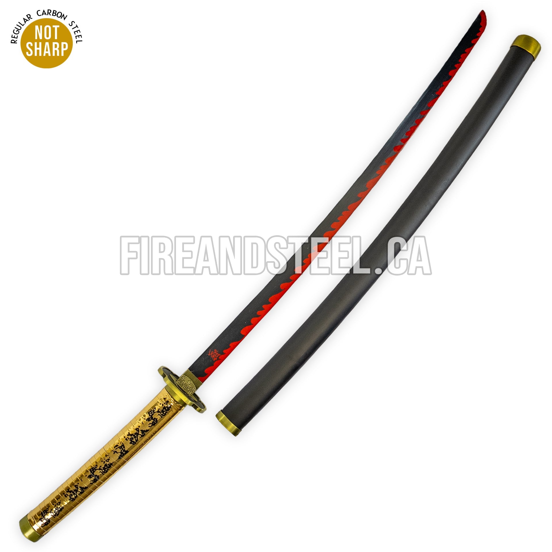 Yoriichi Tsugikuni's Red-Black Nichirin Katana 1st Edition Anime Sword - Tophatter Daily Deals