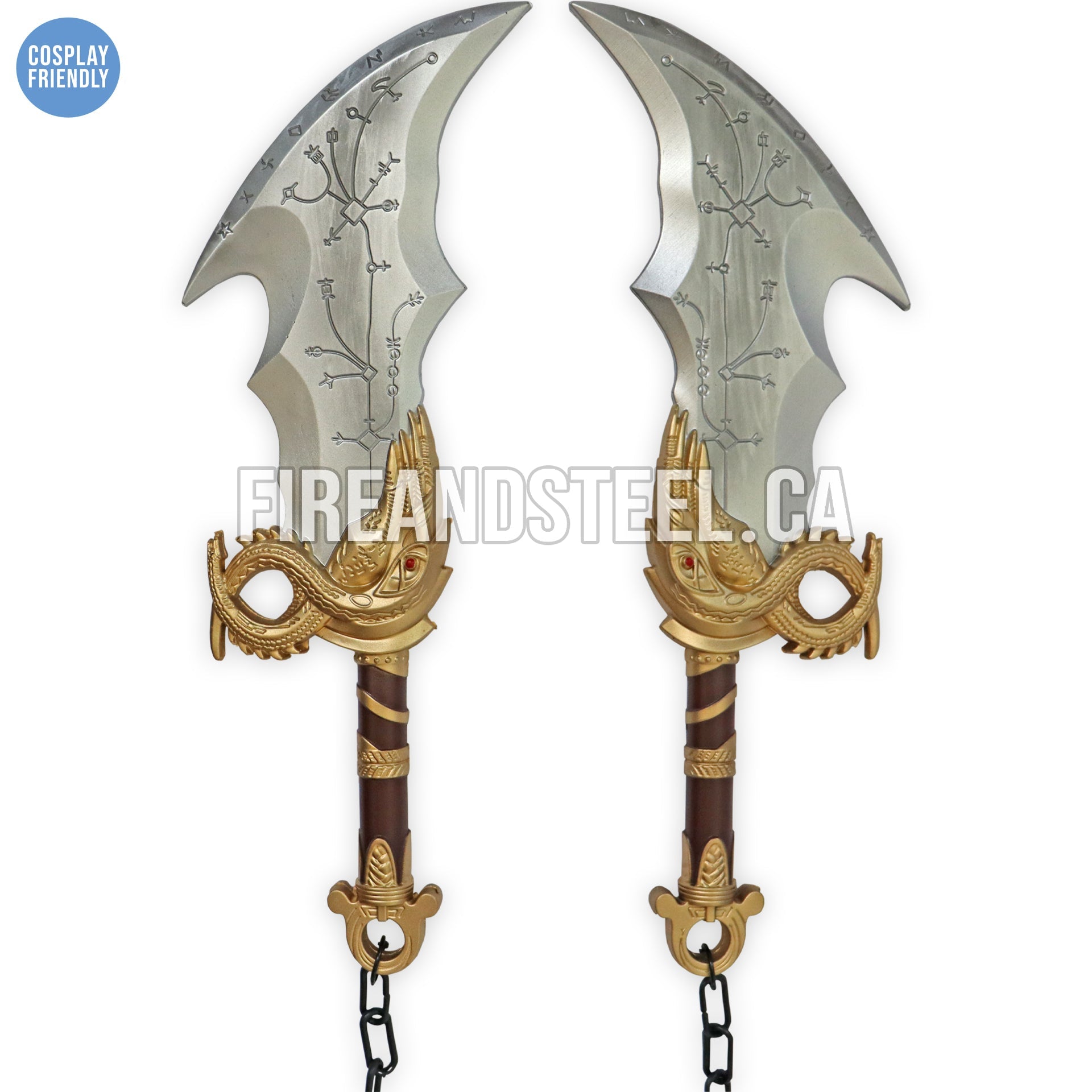 Kratos' Blades of Chaos (High Density Foam) C. Level 5 Upgrade Video Game Sword - Tophatter Daily Deals