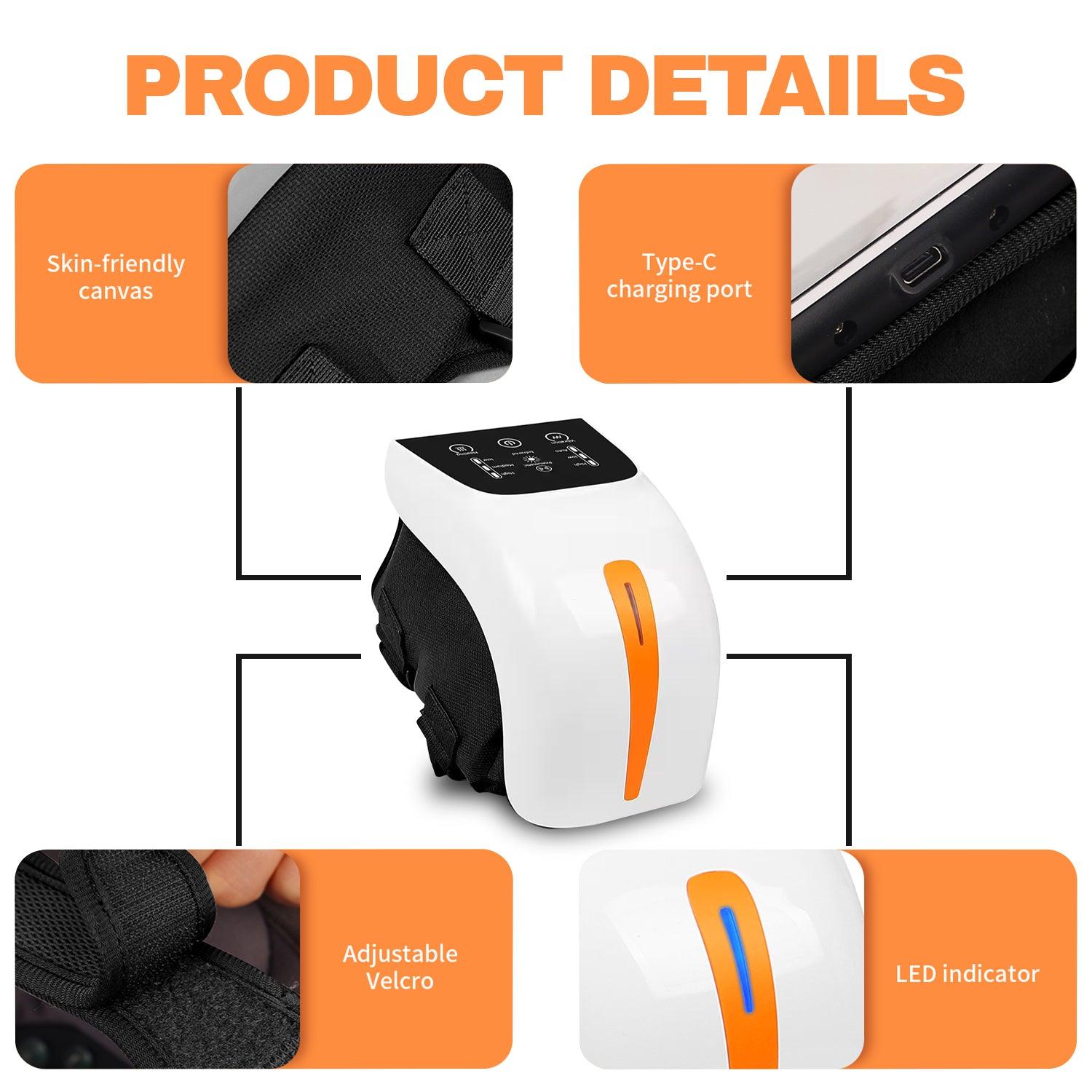 Knee Massager Machine - Electric Knee Massager Pain Relief Red Light Hot Vibration Massage Health & Beauty - Tophatter Daily Deals