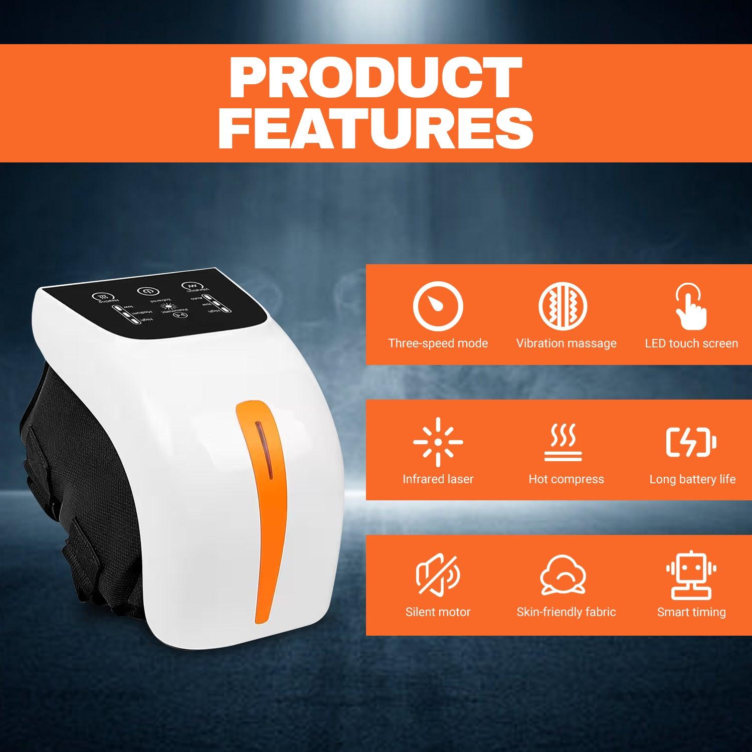 Knee Massager Machine - Electric Knee Massager Pain Relief Red Light Hot Vibration Massage Health & Beauty - Tophatter Daily Deals