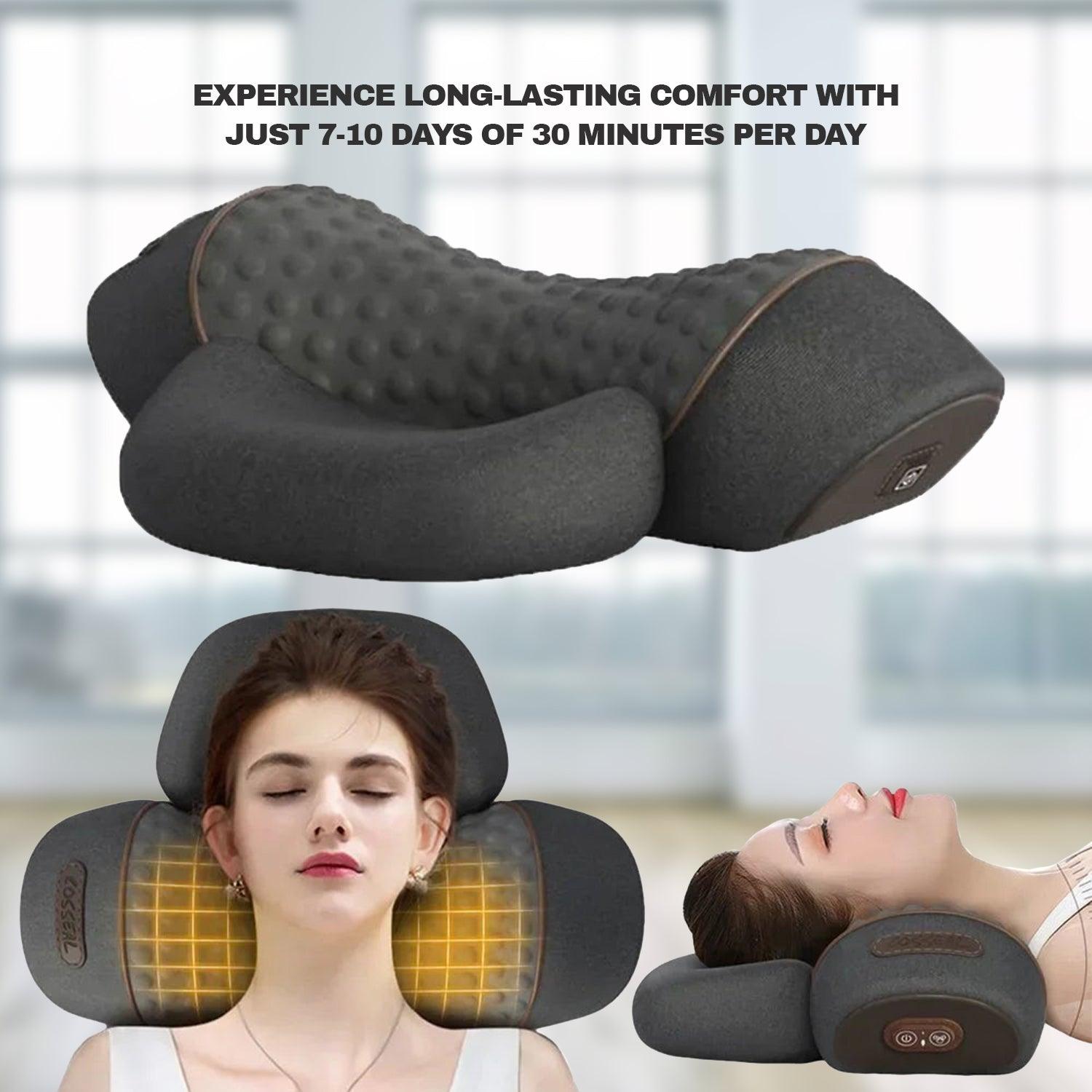 Neck Massager Pillow - 3 in 1 Neck And Shoulder Massager Memory Foam Back Massager Dark Gray Health & Beauty - Tophatter Daily Deals