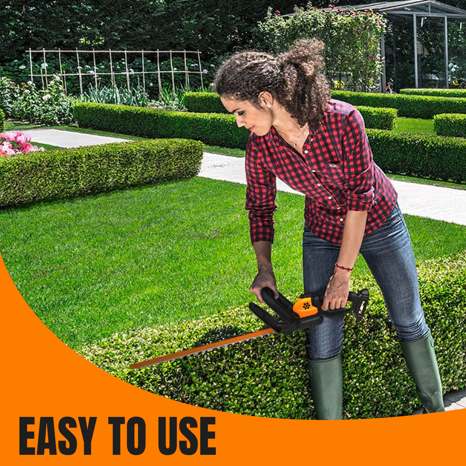 Cordless Hedge Trimmer – 2-in-1 Electric Shrub and Grass Cutter with Rechargeable Battery Accessories - Tophatter Daily Deals
