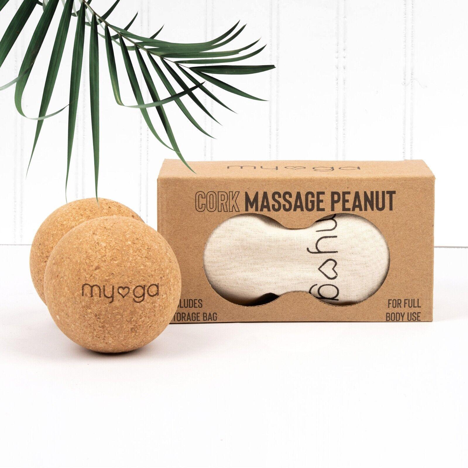 Peanut Massage Roller - Cork Peanut Massage Roller Cork Peanut Lacrosse Ball Muscle Roller Self Massager for Myofascial Release Exercise & Fitness - Tophatter Daily Deals