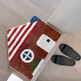 Cozy Cottage Door Mat Red House 60 x 50 cm Rugs - Tophatter Daily Deals